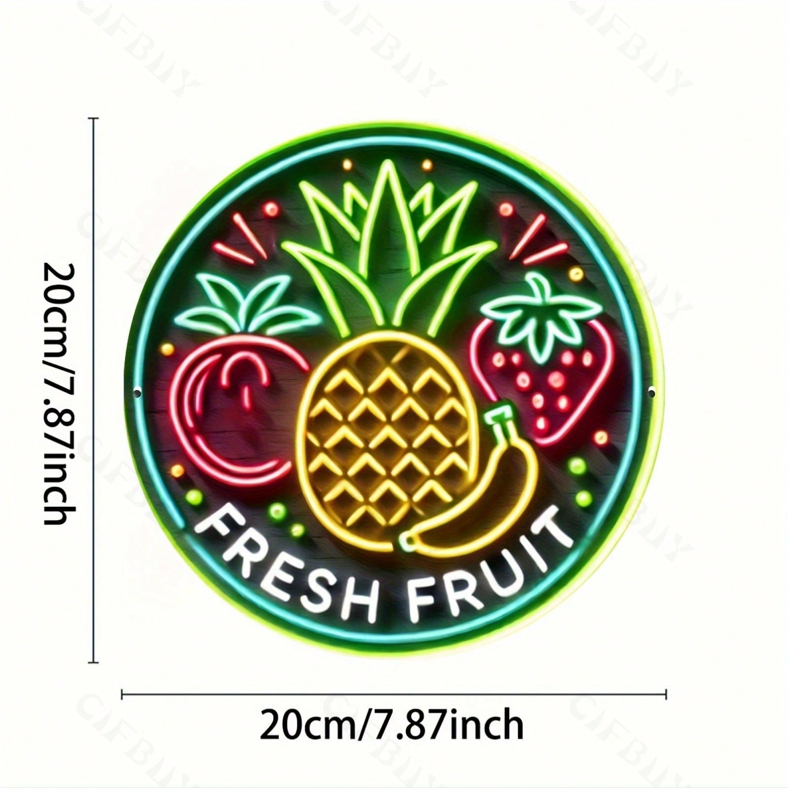 

Vintage Fruit Neon Round Metal Wall Art Gift Home Office Bar Cafe Decor різнокольоровий