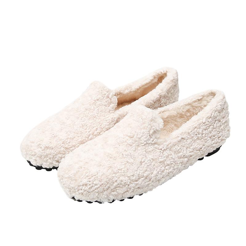 Fashion Big Size 34-43 Women Lambswool Moccasins Winter Wool Shoes Ladies Ballerinas Warm Fleece Loafers Femme Cold Proof Fur Flats 2025
