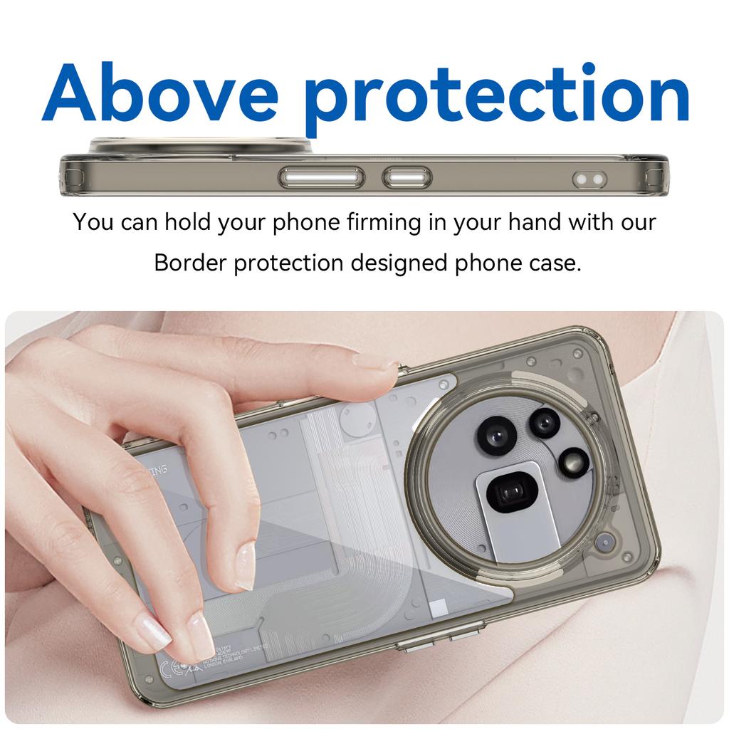 For Nothing Phone (3a) Pro Phone Case WANLONFENG XC Series TPU Acrylic Cover with Tempered Glass (Big Lens Hole)