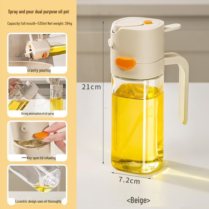 Leak-Proof Dual-Use Oil Sprayer Bottle for Home - Glass Spray & Pour, No-Stick, All-in-One Kitchen Essential