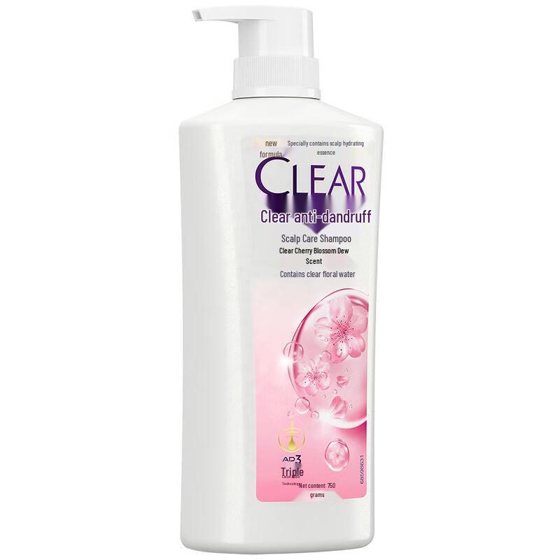 Clear Anti-Dandruff Scalp Care Shampoo, Cherry Blossom, 750g