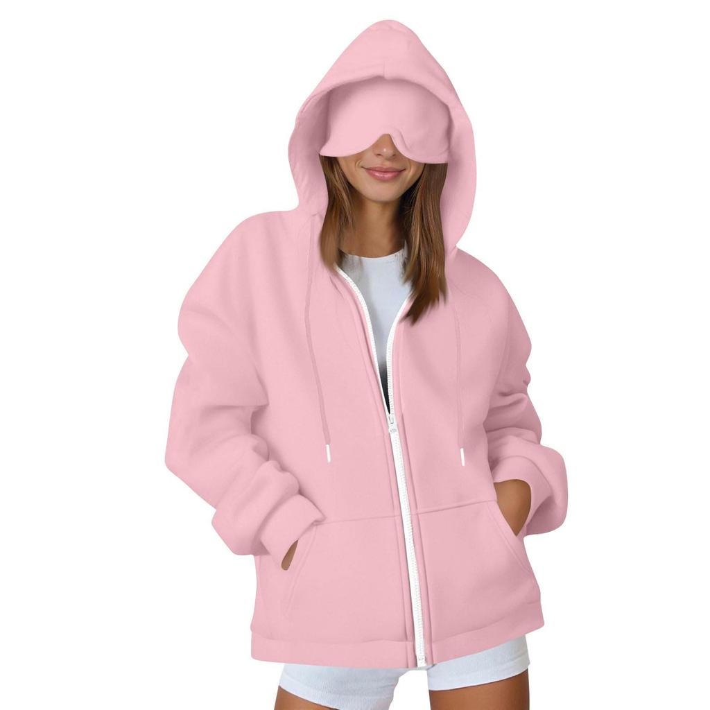 Women's And Men's Fashion Casual Sweatshirt Loose Zipper Cardigan Long Sleeve Hooded Jacket