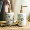 Ceramic Rose Liquid Soap Dispenser Household Bathroom Shower Gel Bottling Bottle Press-on Soap Dispensers Bathroom Accessories
