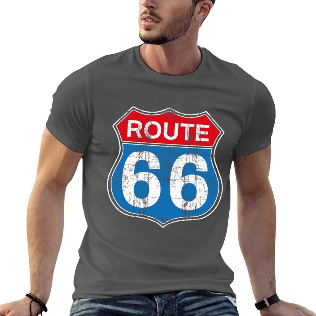 Route 66 Vintage Gift Sign Road Trip Biker Shirt Motorbike Freedom Tshirt T Shirts For Unisex Pack White Tshirt