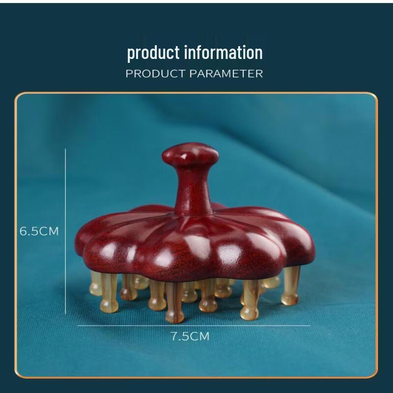 Red Sandalwood Finger Ring Massage Comb