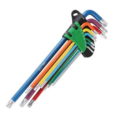 Durable Portable Hexagonal Wrench Set Tool Color Non Slip Anti Rust Inner Hexagonal Wrench Hex Wrench Screwdriver Set 9Pcs