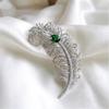2026 Recommend Women's High-End Zircon Feather Brooch Classic Corsage Suit Accessories Jewelry Pin Buckle Wedding Gift Brooches