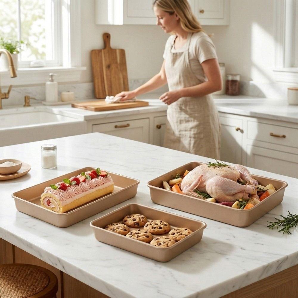 Non-Stick Square Baking Pan Thickened Carbon Steel Bakeware Tools Cake Mold Tray Cake Baking