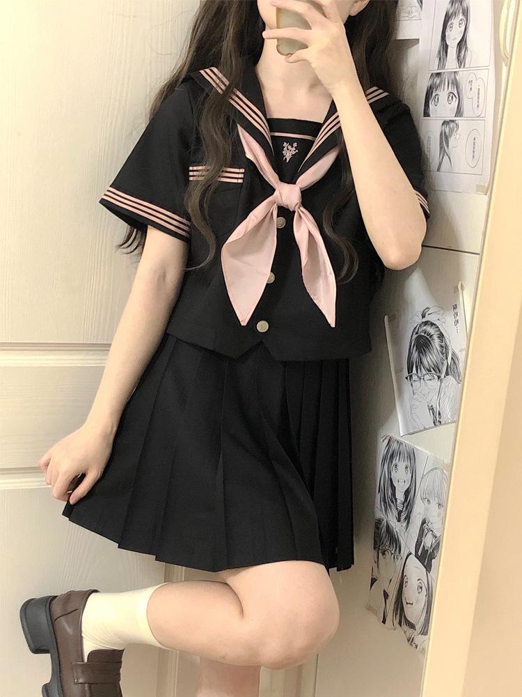 Linchuan Academy Stil JK Uniform Matrosenanzug - Authentisches Herbst/Winter Set mit Langen/Kurzen Ärmeln für Schülerinnen