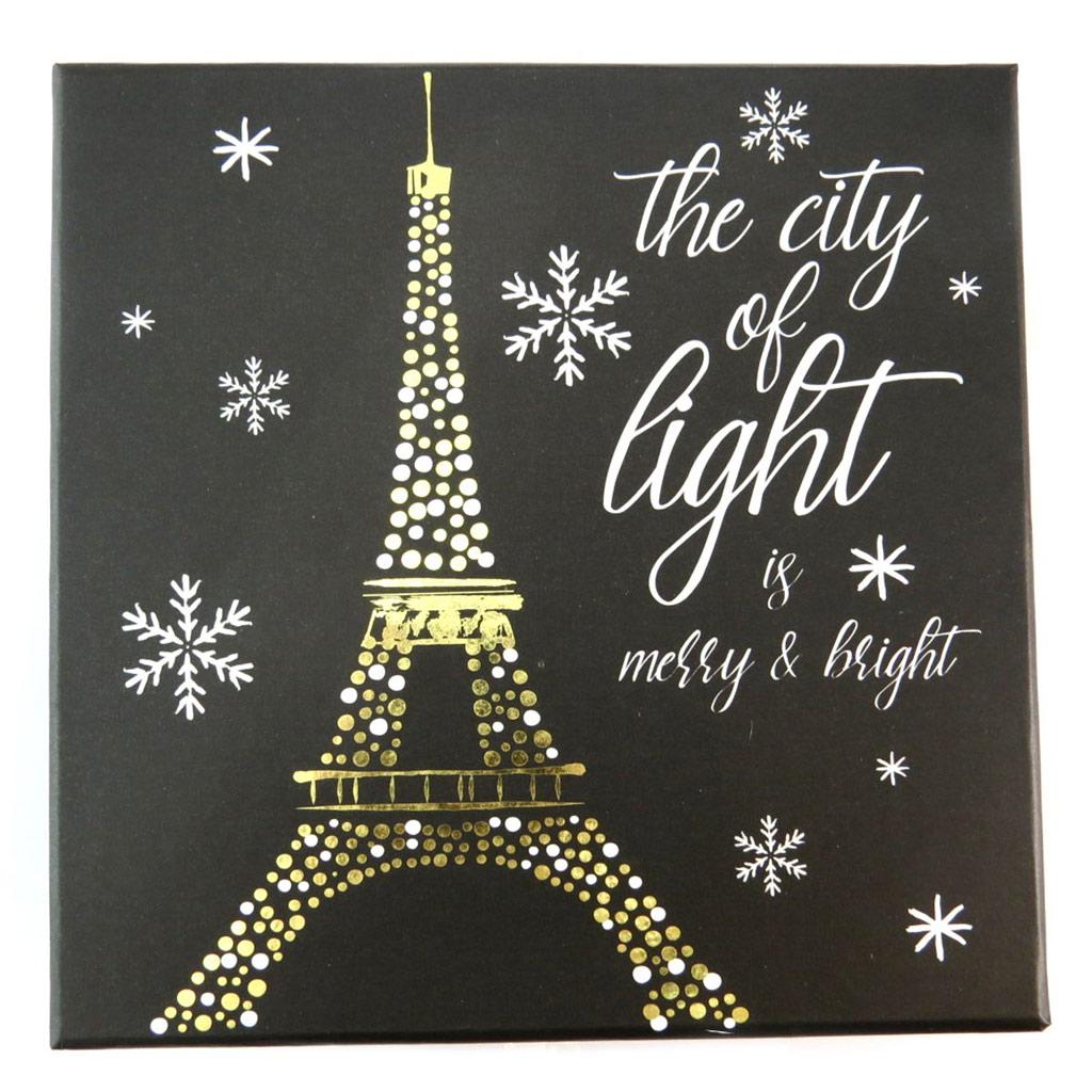 Les Trésors De Lily [P5718] - Set of 3 Nesting Boxes 'Christmas In Paris' Red Blue Black - 18.5x9 Cm