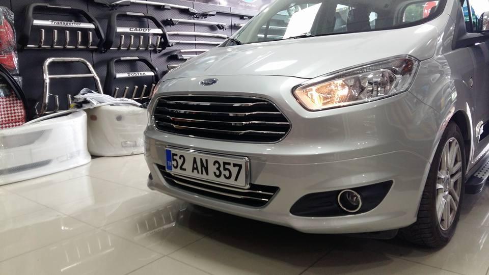 Накладки на противотуманки (2014-2018, 2 шт, нерж) OmsaLine - итальянская нержавейка для Ford Courier