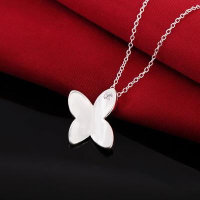 Collier avec pendentif papillon en argent sterling 925 et zircon, bijou de mariage