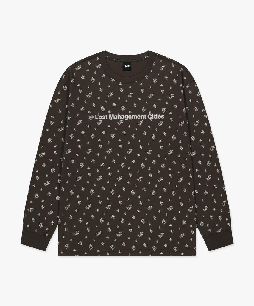 LMC Fn Og Long Slv Tee Flower Brown