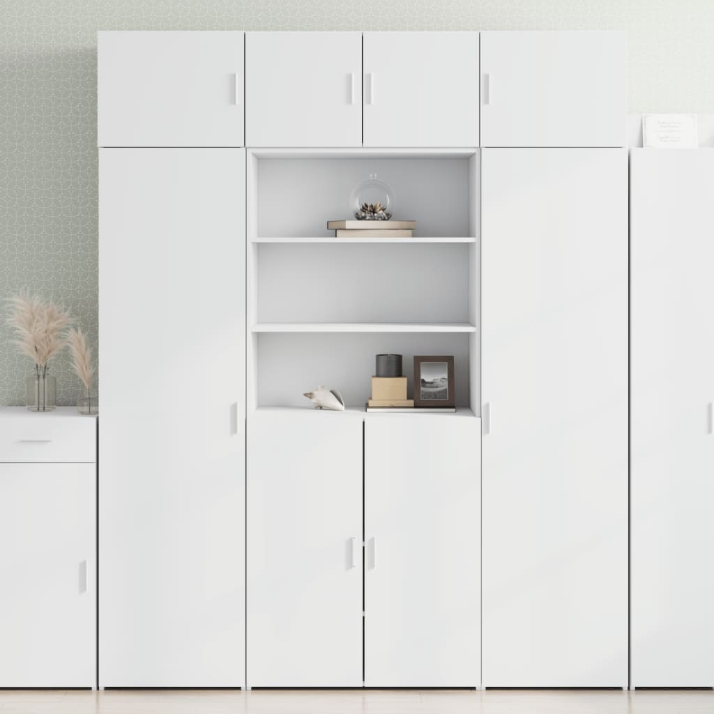 Vidaxl Tall Cabinet, White, 80X42.5X185 Cm, Wood-Based Material
