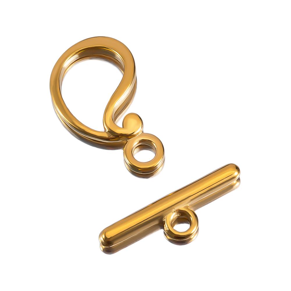 5sets Stainless Steel Floral Pattern OT Toggle Clasps Love Heart Necklace Bracelet Buckle Connectors Jewelry Making DIY Material