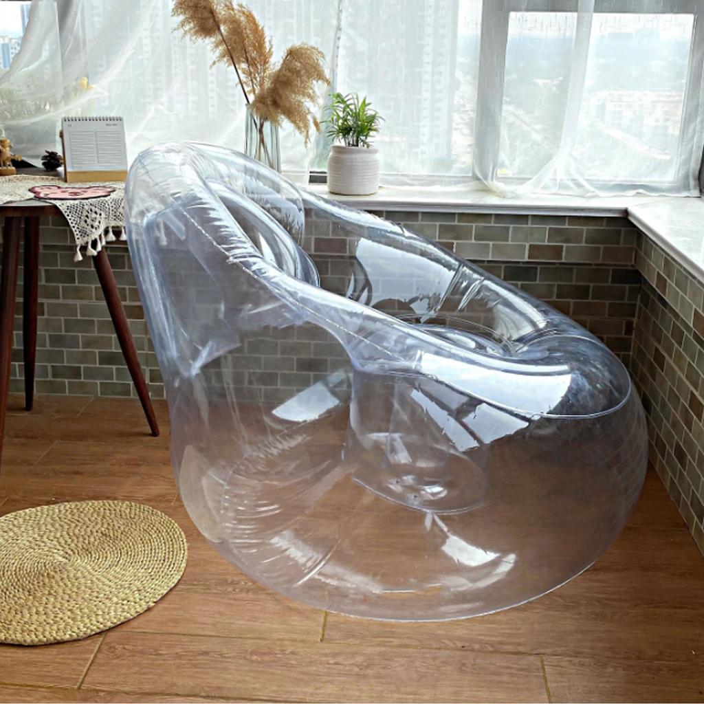 Transparent Inflatable Chair, PVC St for Living Room with Support, Clr Sofa St, Indoor or Outdoor Use, Fun Sting for Relaxation