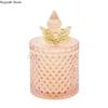 Creative Glass Jar Candle Jar with Lid Multicolor Jewelry Storage Box Round Storage Jar Living Room Home Decoration Accessories