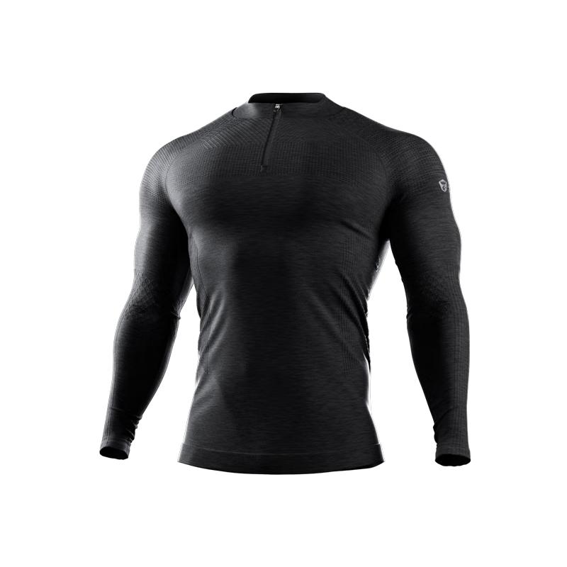 Monster Guardians Men s 5A Antibacterial Half-Zip Long Sleeve Training T-Shirt L