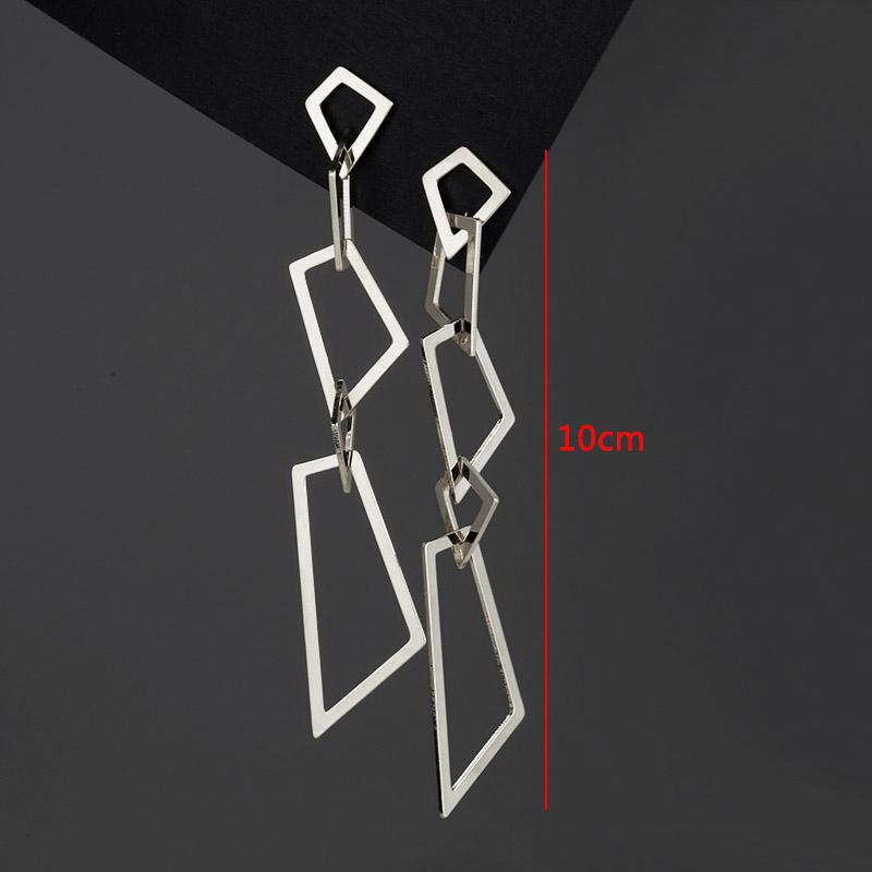 New Exaggerated Twist Metal Dangle Earrings for Women Gold Color Punk Fashion Female Hanging Earrings Boho Geometry Ear Zircon