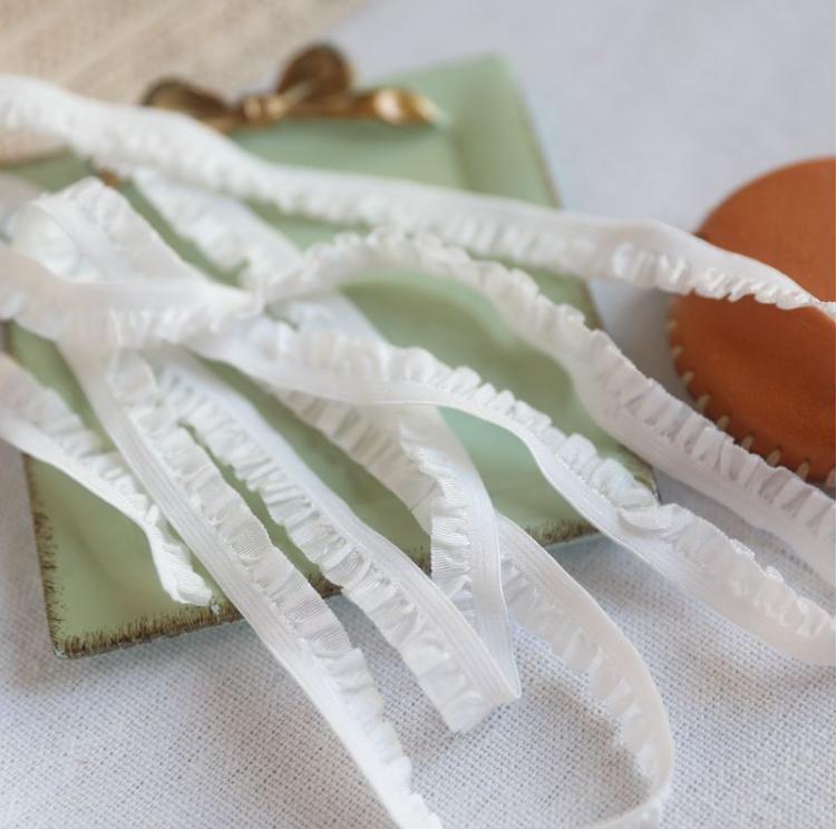 5 Meter Ruffle Lace 1CM Wide Elastic Lace Fabric Ribbon Lace Trim Ribbon Diy Craft Fabric African Fabrics Stretch