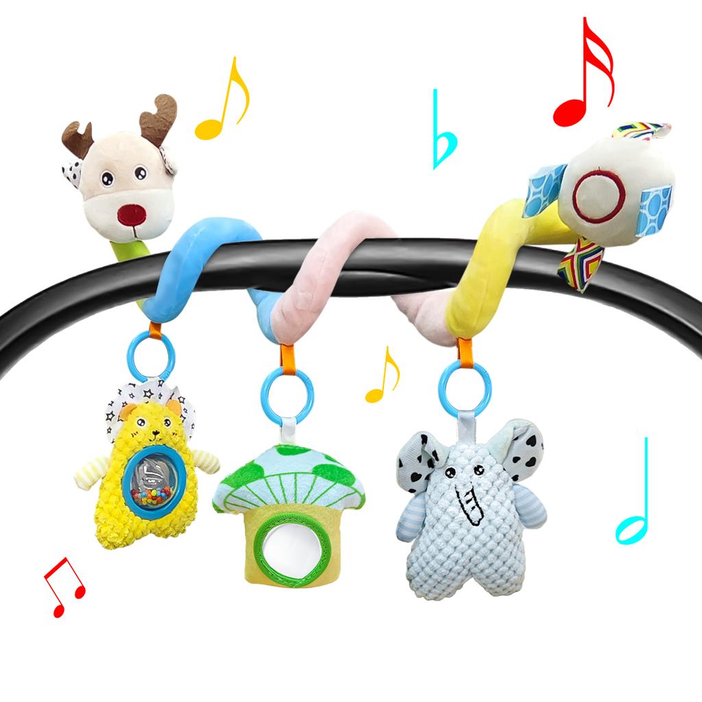 Cute Newborn Baby Plush Stroller Toys Hanging Baby Soft Rattle Sensory Toys Crib Mobile Bassinet for Babies Children Ideal Gifts