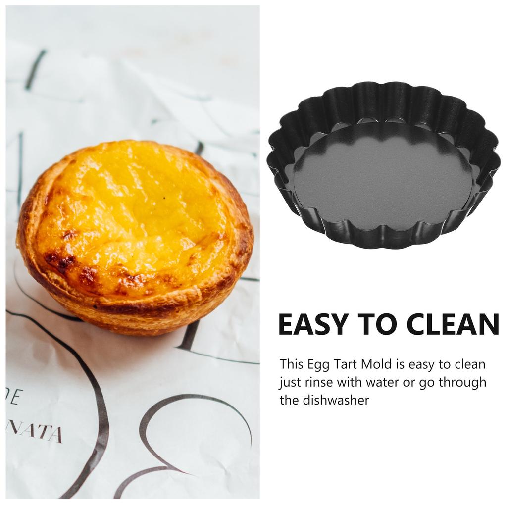 8Pcs Mini Tart Pans with Removable Bottom Egg Tart Mold Baking Pan High Conductivity Carbon Steel for Pudding Fruit Chocolate