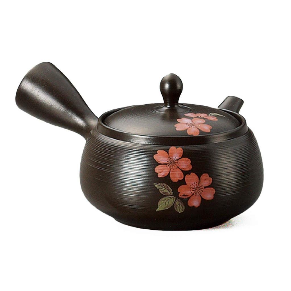 Tokoname Takeharu Cherry Blossom Y523 Ware, Teapot, Kiln-fired, Comb-patterned Design,