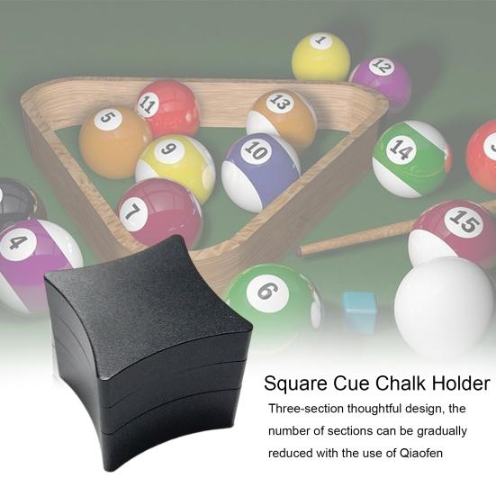 Magnetic Pool Cue Chalk Holder 3 Sections Aluminum Alloy Portable Square Snooker Chalk