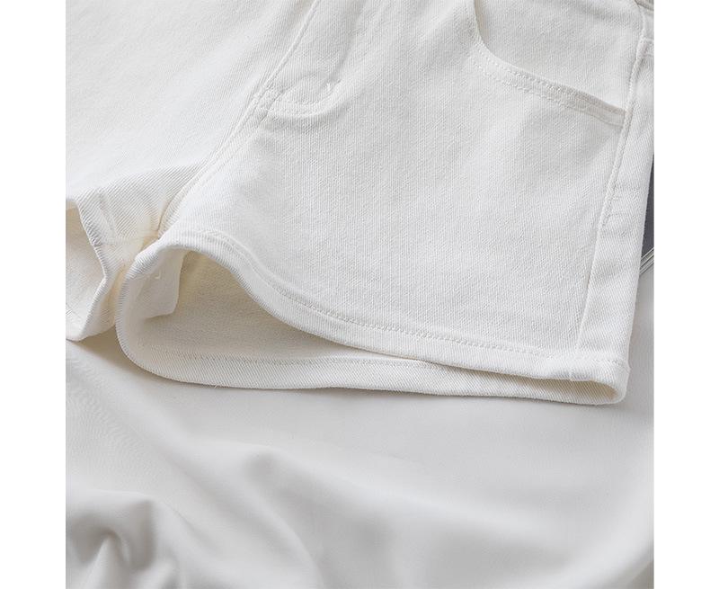 Women's 2025 Summer High-Waisted Denim Shorts: Korean Style, Slimming, Elastic Tummy Control, Bodycon A-Line Design