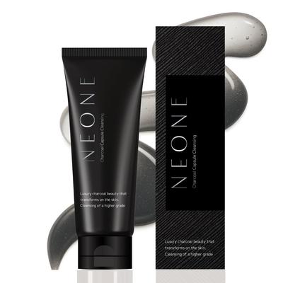 NEONE Charcoal Cleansing Foam 100g Cleansing Charcoal Cleansing Gel Warming Double Face Wash Not Contains Vitamin C Papain and [Pore Capsules, Gel,