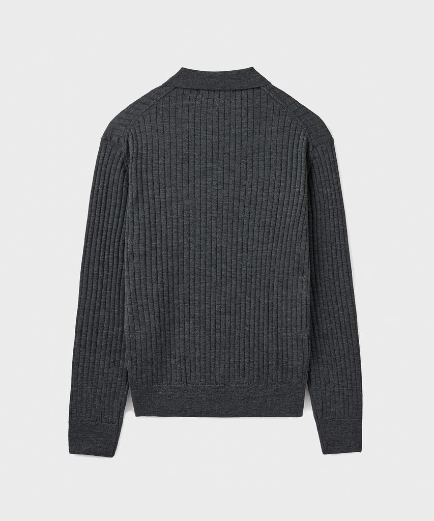 Beulaendideu Grace Merino Wool Polo Knit [Charcoal]