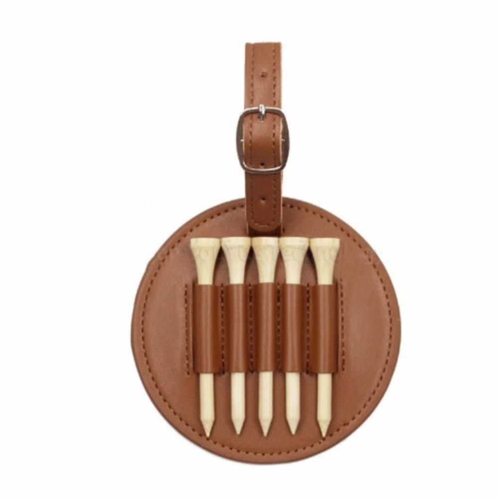 Portable Leather Golf Tees Holder Double-Sided Design Multiple Holsters Golf Tees Cover Golf Tees Carrier Golf Training
