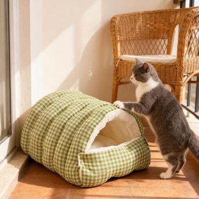 Cat House Dog Bed with Cushion Self Warming Nest Kennel Warm Soft Nest, for Puppy Small