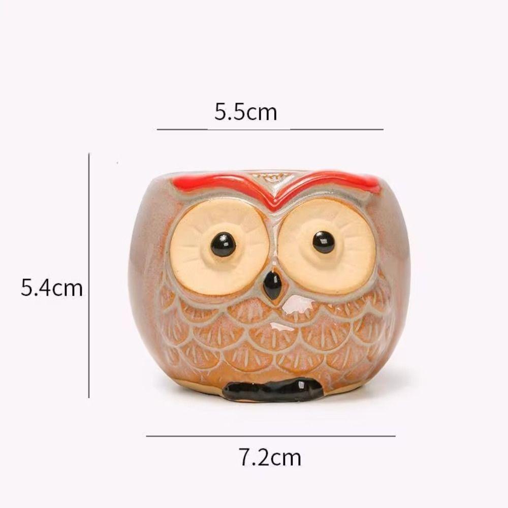 

Animals Owl Flower Pot Owl Flower Thumb Flower Pot New Ceramic Pots 7.2x5.5x5.4cm