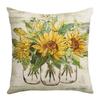 Spring and Summer New Home Sofa Cushion Plant Flower Pillow Letter Printing Heat Transfer Linen Nordic