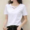 Γυναικείο πουκάμισο μονόχρωμο κοντό μανίκι V λαιμόκοψη Γυναικεία μπλούζα για καθημερινή χρήση