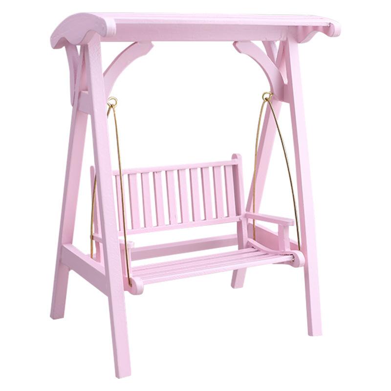1Pcs Mini Furniture Wooden Crafts Storage Cabinet Bookcase 1: 12 Dollhouse Miniature Porch Swing Garden Decor Accessories