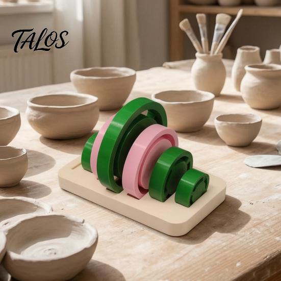 Reusable Plastic Pottery Molds Foot Ring Tools Set, 6 Sizes Clay Base Aligner Templates, Class Practice Equipment Shaping for Ceramic Mugs Bowls