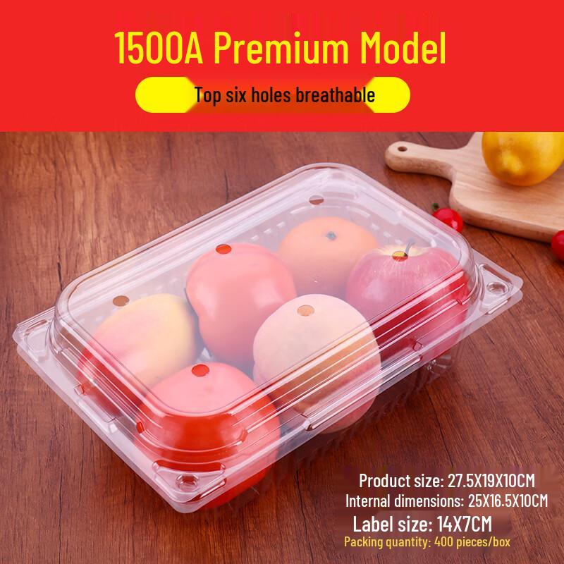 Shixun Disposable Transparent Fruit Containers with Lids (100-Pack)