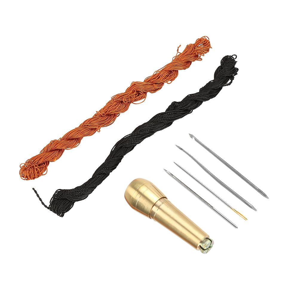 18m Black Brown Lines Threads for DIY Shoes Repair with Hook Needles Sewing Awl Kit