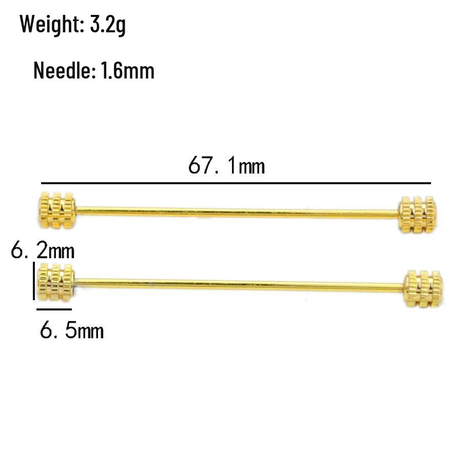 Men's Gold Rhinestone Collar Pin - Business Wear Accessory