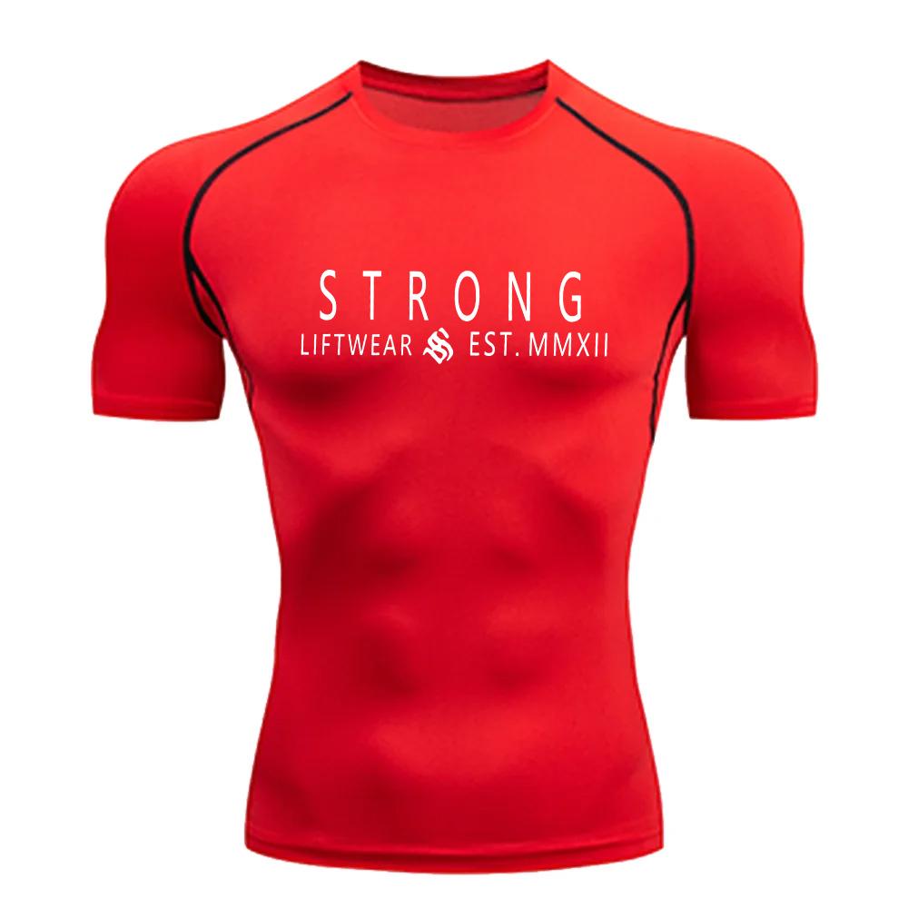 

Мужская компрессионная футболка с круглым вырезом или коротким рукавом с принтом, одежда для фитнеса, эластичный спортивный топ, футболка S-3XL XXXL