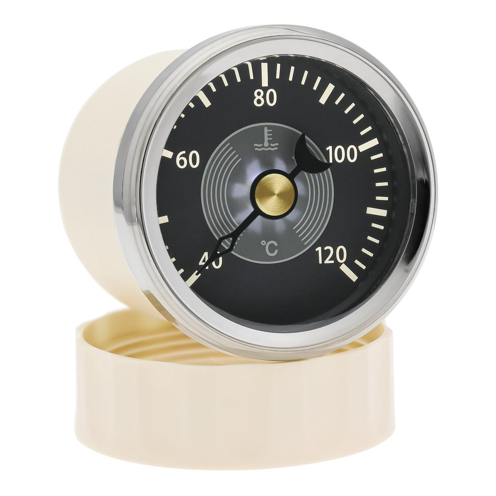 ZMFJH Retro Pointer 52MM Water Temperature Gauge with Sensor 301-23ohm Red Yellow LED 40-120℃ Water Temp Meter Auto Car Boat