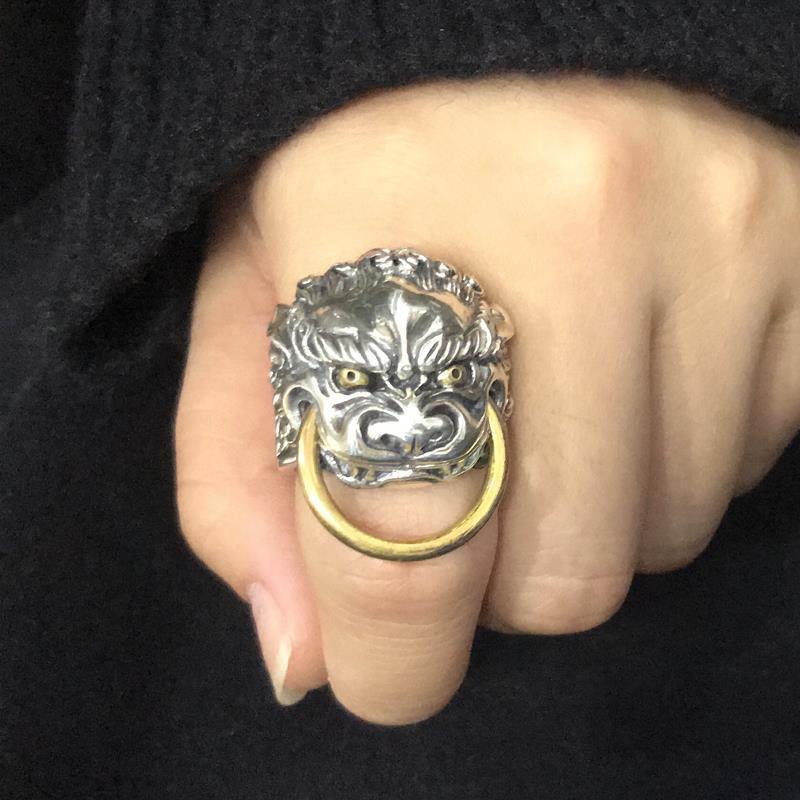 Chinese Style Pixiu Ring Men's Hip-hop Trendy Single Ring Retro Open Ring