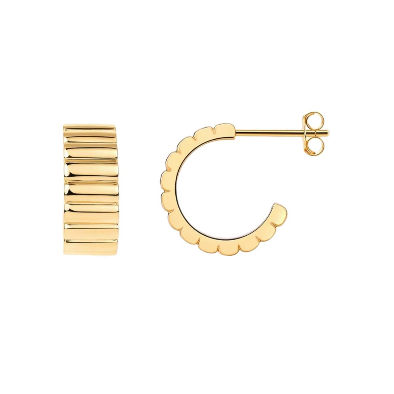 

Массивные богемные серьги-гвоздики C-образной формы, минималистичные, из латуни с золотым покрытием, для женщин