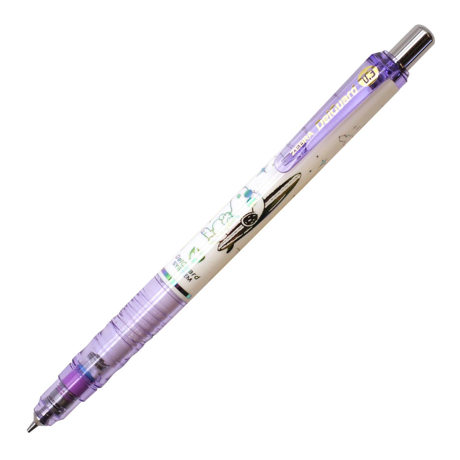 

Zebra DelGuard Snoopy Mechanical Pencil, 0.3mm, Violet, P-MAS85-SN3-VI Фіолетовий