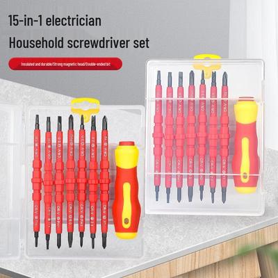 15-in-1 Insulated Electrician Screwdriver Set: Telecom Dual-Use Multi-Purpose Repair Tool Kit