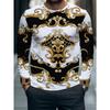 Men's casual printed long-sleeved round-neck T-shirt, a casual round-neck shirt suitable for outdoor work attire