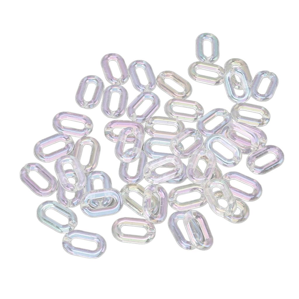50 STÜCKE Acryl Verbindungsringe Transparent DIY Zusammenbaubar Transparente Farbplattierung Acrylkette