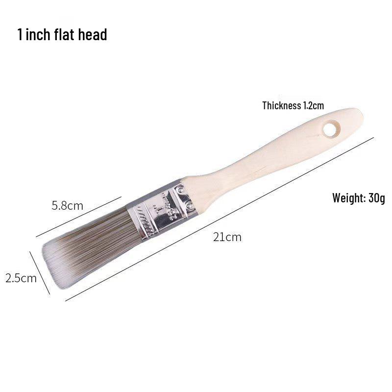 Traceless Cross-Slanted Edge Paint Brush: Hog Bristle, Flat Design for Water-Based and Wall Corner Latex Paints